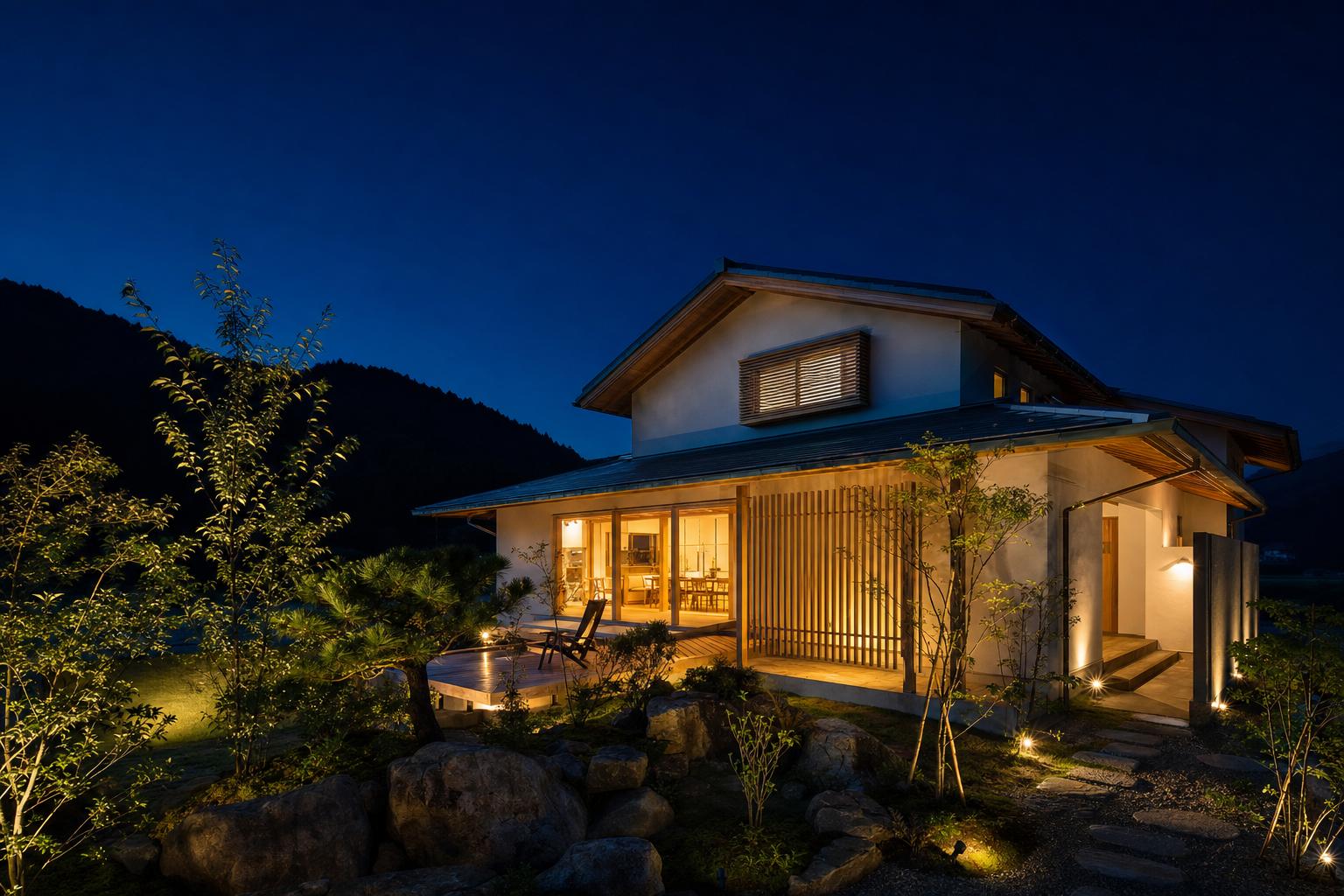 夜の住宅外観